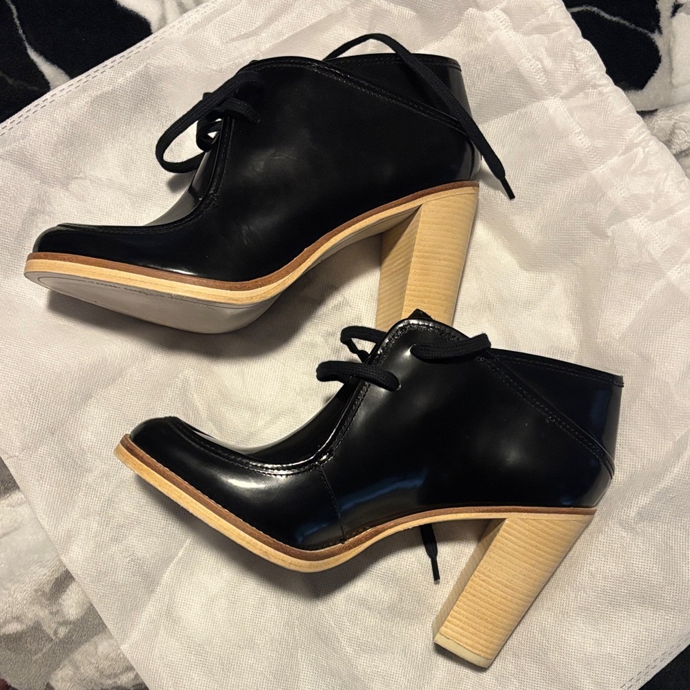 Malone Souliers Black and Tan Heeled Boots